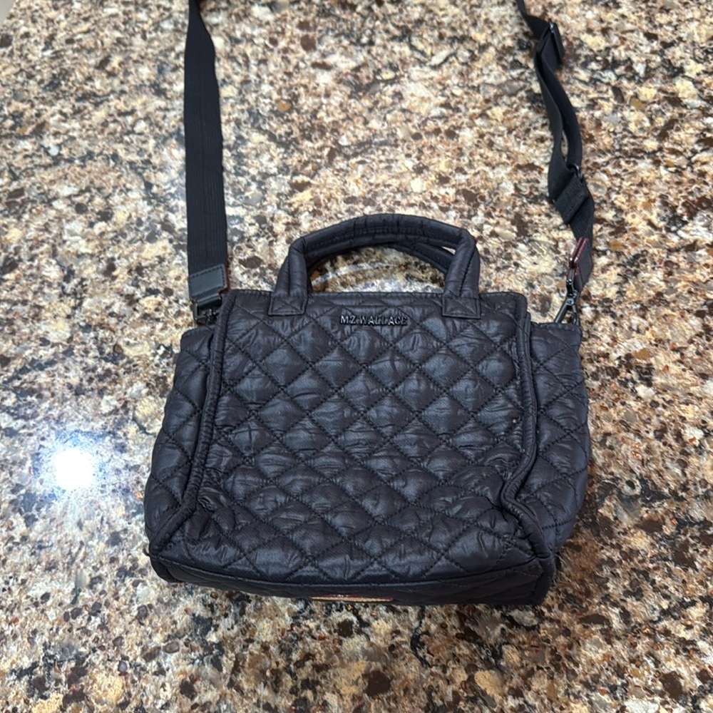 MZ Wallace Blue Quilted  Crossbody Bag with Adjustable Strap